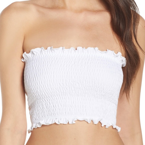 bp Tops - BP smocked white bandeau top